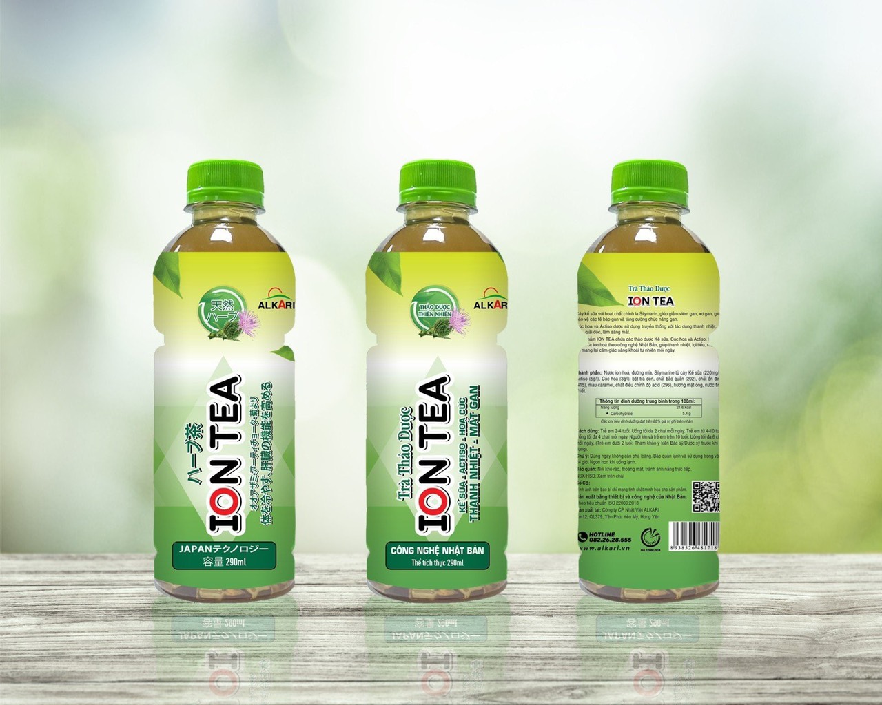 Trà thảo dược thiên nhiên ion tea alkari thùng 24 chai x 290ml