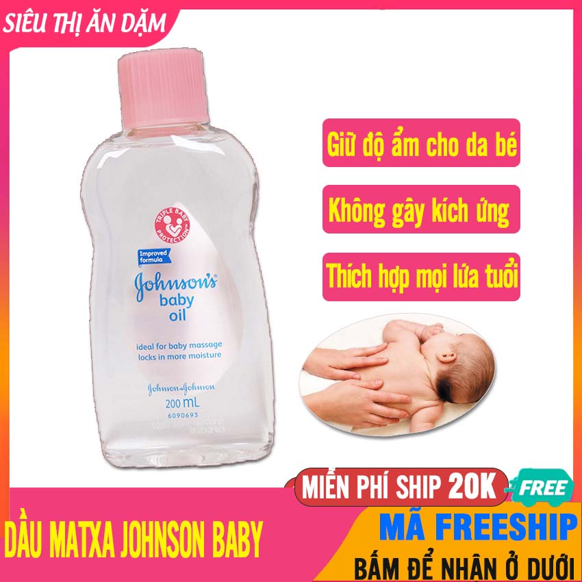 Tinh Dầu Massage Cho Bé Johnson's Baby  (200ml) Giữ Ấm, Thư Giãn Cho Bé, Không Gây Kích Ứng - Tinh Dầu Massage, Dầu Mát Xa Cho Trẻ Sơ Sinh, Dầu Massage Body, Dầu Massage Cho Bé Sơ Sinh - Dau Massage Johnson's Baby Cho Be - 8850007060321