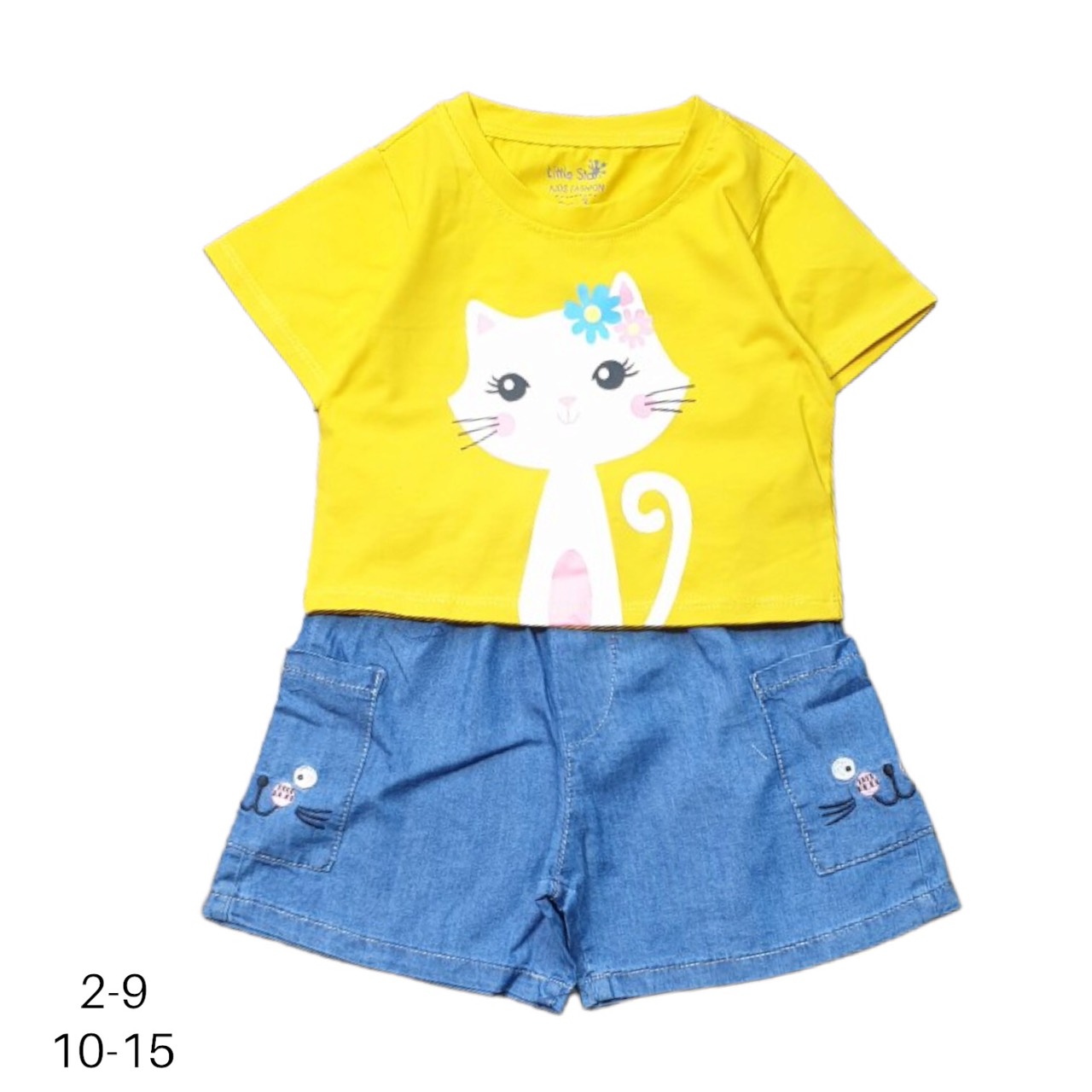 Set bộ quần váy kèm áo thun cho bé gái họa tiết mèo xinh từ 1 tuổi - 10 tuổi/ Đồ bộ bé gái từ 10kg đến 36kg chất mềm mịn siêu đẹp. Set bộ bé gái xinh xắn