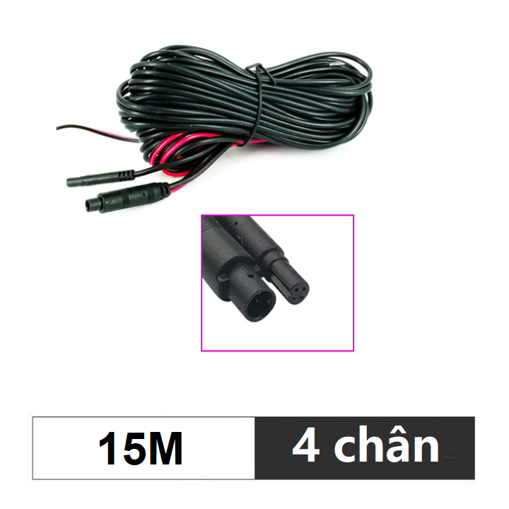 Dây tín hiệu 4 chân kết nối camera hành trình và camera lùi dài 15m,  PH-4P15Y
