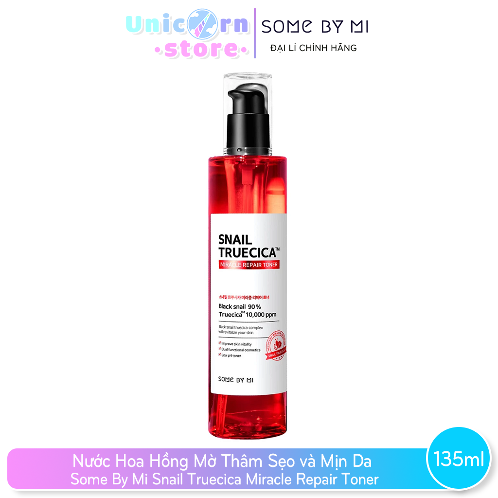 Nước Hoa Hồng Mờ Thâm Sẹo và Mịn Da Some By Mi Snail Truecica Miracle Repair Toner 135ml