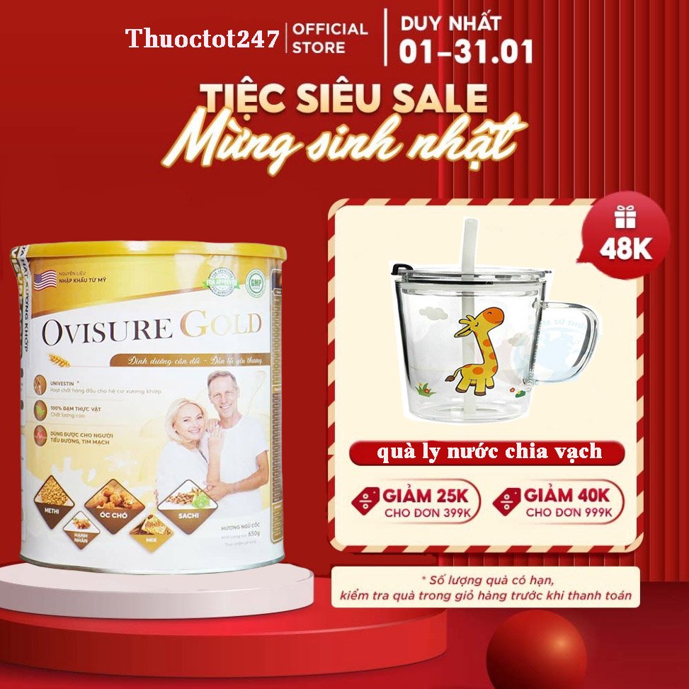 [CHÍNH HÃNG] Sữa OVISURE GOLD Sữa Hạt Dinh Dưỡng 100% Đạm Thực Vật Bổ Sung Canxi