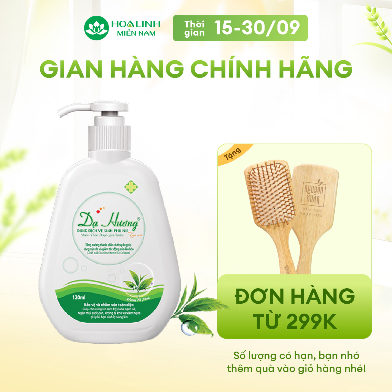 Dung dịch vệ sinh Dạ Hương Trà xanh 120ml