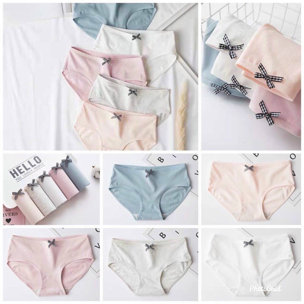 Combo 5 chiếc quần lót nữ, vải thun, chất mát, thoát mồ hôi