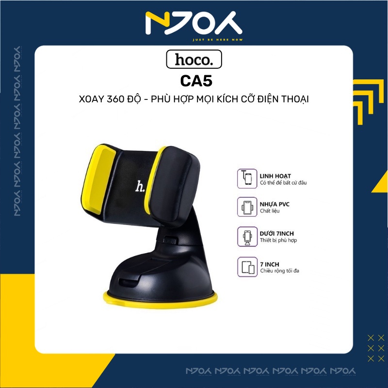 Giá Đỡ HOCO CA5 Xoay 360 Độ Hít Chân Không Gắn Kính Ô Tô Tablo Để Bàn Dùng Kẹp Điện Thoại Di Động