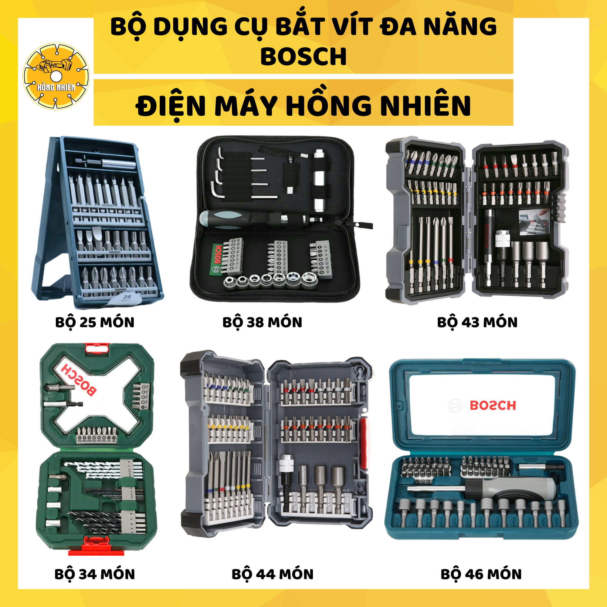 Bộ dụng cụ bắt vít cầm tay đa năng bosch - máy xây dựng hồng nhiên - bắt vít - bộ dụng cụ đa năng