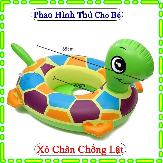 Phao bơi hình thú chống lật cho bé - phao xỏ chân hình con rùa - phao bơi an toàn cho bé