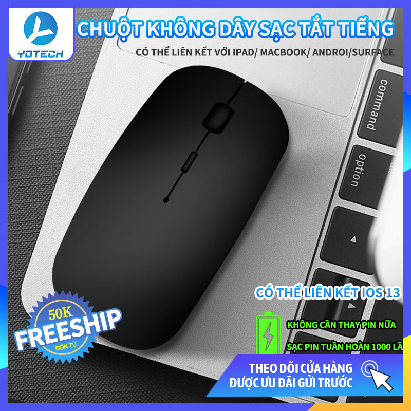 [Freeship trong ngày] Chuột máy tính không dây, chuột không dây Apple, chuột máy tính bluetooth, chuột game bluetooth, chuột không dây kết nối 2.4G, chuột laptop không dây, chuột gaming chống nước, ko nút tiếng