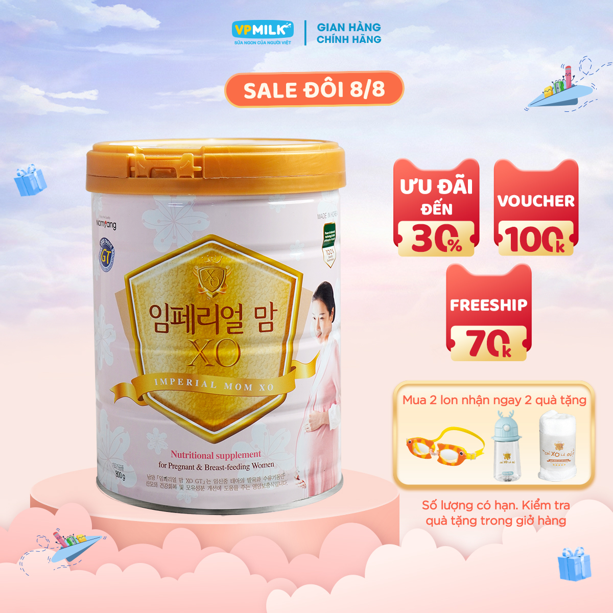 Sữa Bột XO MOM 800g Bổ Sung Dinh Dưỡng Cho Mẹ Bầu Trước Và Sau Sinh