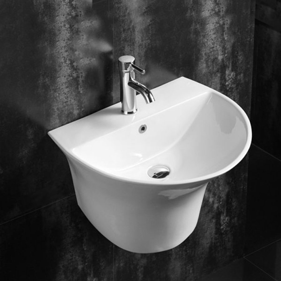 Lavabo treo 1 khối, chống bấm bẩn, ố vàng, lavabo treo tường, lavabo rửa mặt, chậu rửa mặt treo tường, lavabo giá rẻ ha-la02