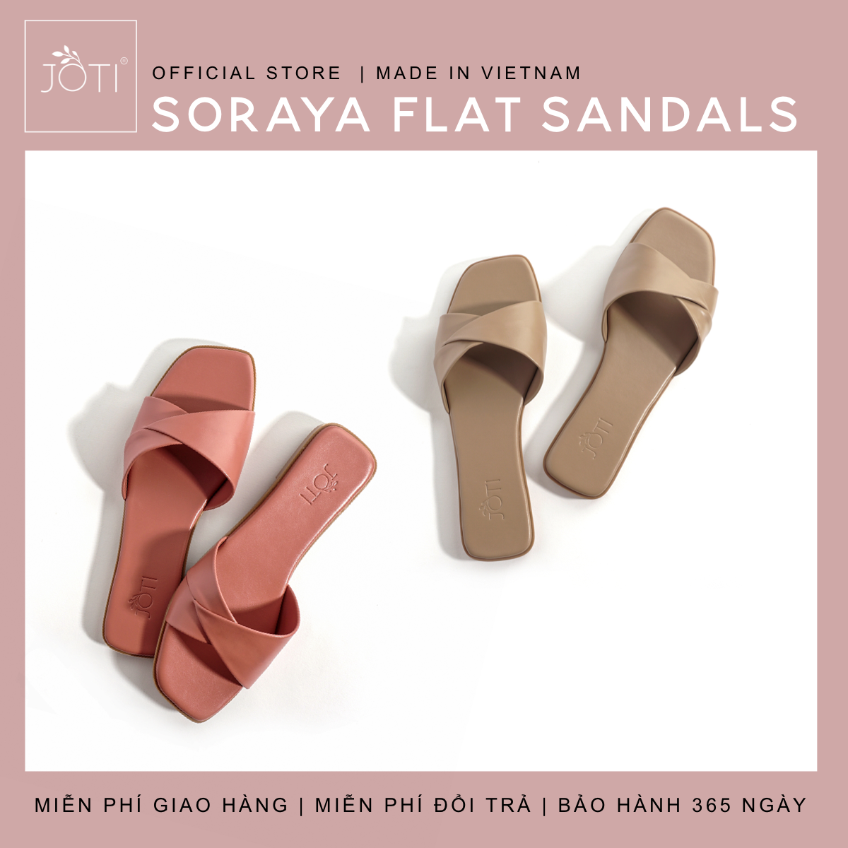 Joti dép thời trang nữ soraya 3241vn0 2020 - quai ngang cổ điển đế bằng - mang đi chơi dạo phố đi biển