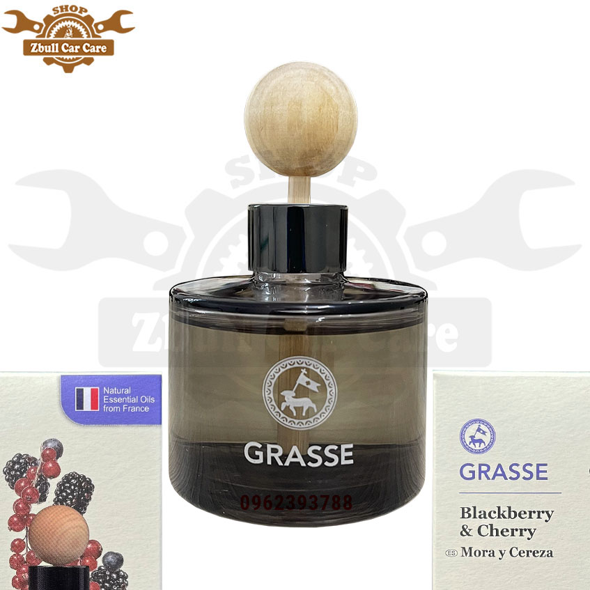 Chai nước hoa xe hơi dầu tự nhiên Pháp Grasse Diffuser Blackberry Cherry 105ml