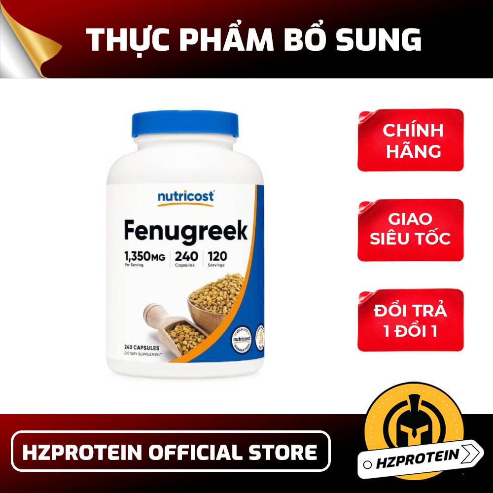 Nutricost Fenugreek 1350mg 240 Viên - Tăng Cường Sinh Lý Nam Nữ Hiệu Quả