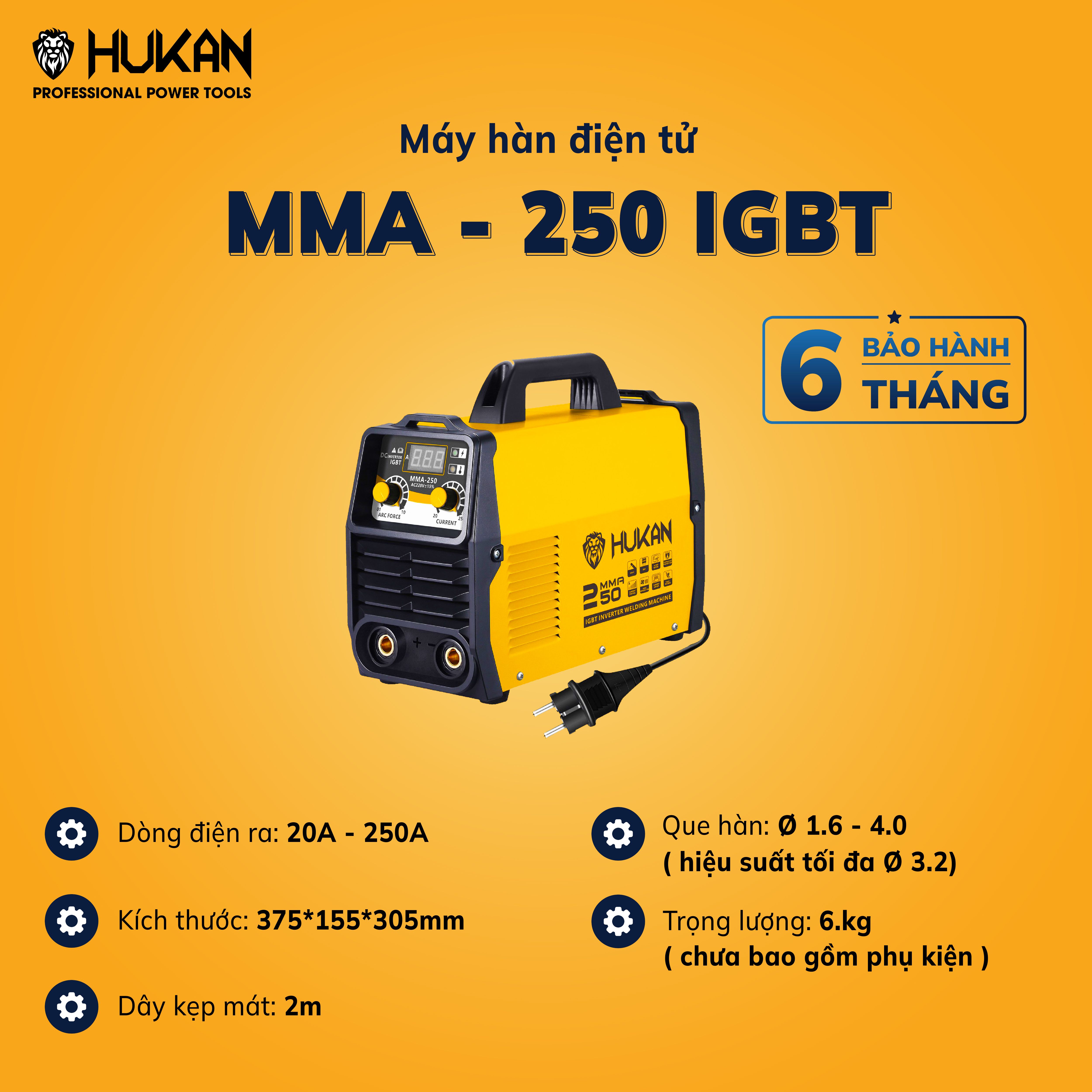 Máy hàn điện tử mma-250 igbt, chuyên que 1,6 đến 4 ly