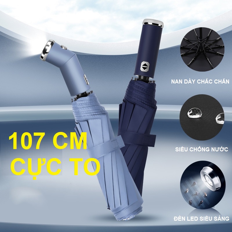 Ô che mưa cỡ lớn gấp gọn có nút đóng mở tự động tiện lợi cho ô tô dù cỡ lớn bigsize