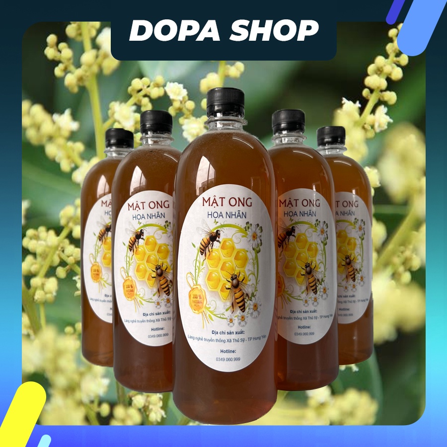 Mật ong hoa nhãn hưng yên nguyên chất 500ml - 1000ml