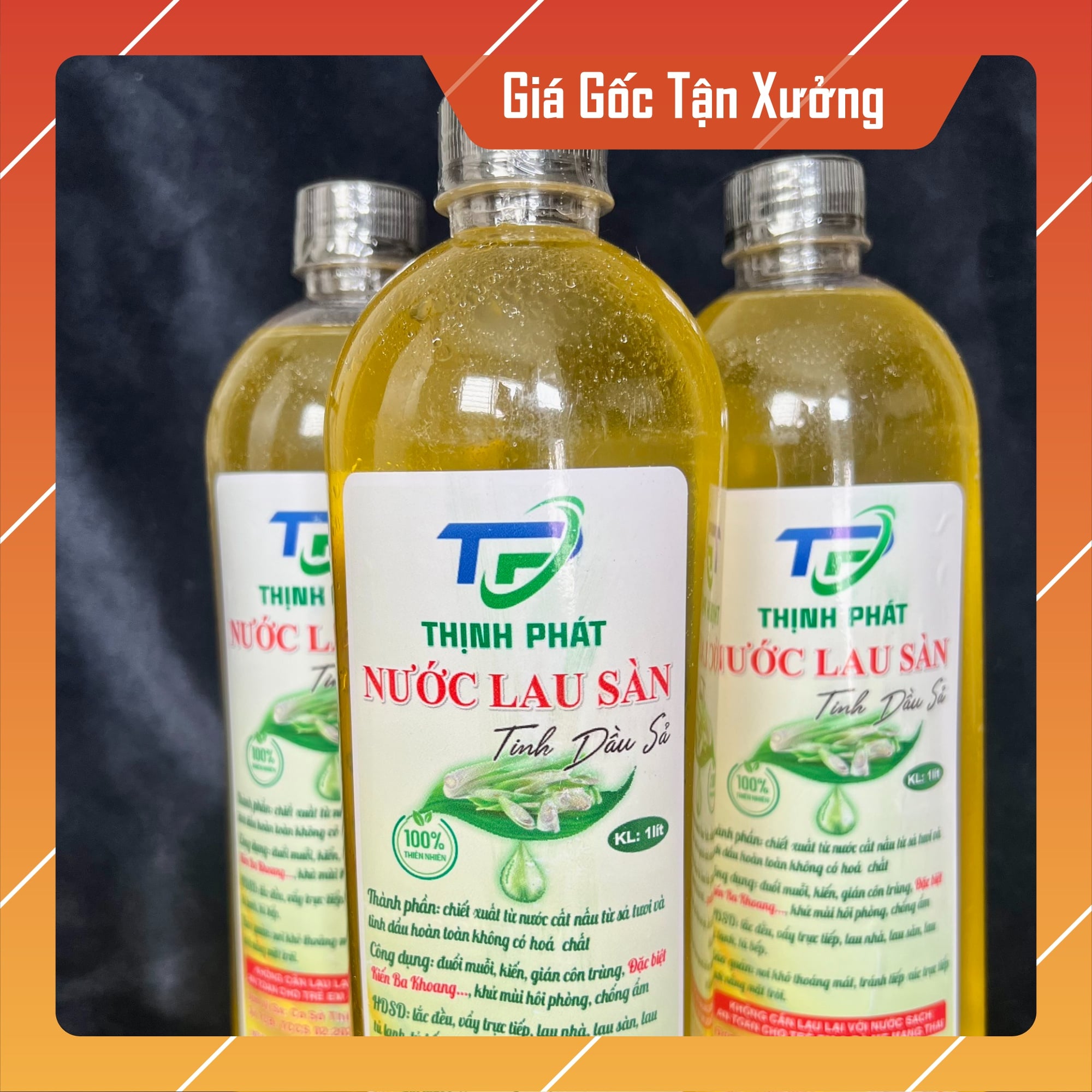Nước lau sàn tinh dầu thơm sả chanh thịnh phát 1000ml thơm lâu nước lau nhà lau sàn gỗ đuổi muỗi