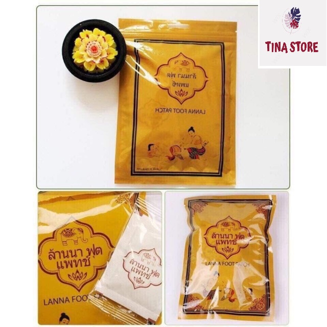 Hộp 10 Miếng Dán Bàn Chân Lanna Foot Patch - Mẫu mới
