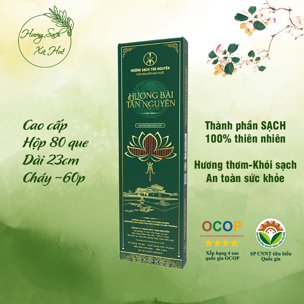 Nhang bài Tân Nguyên, hương nhang, hương bài ít khói hộp giấy không tăm mùi thơm dễ chịu BH100C