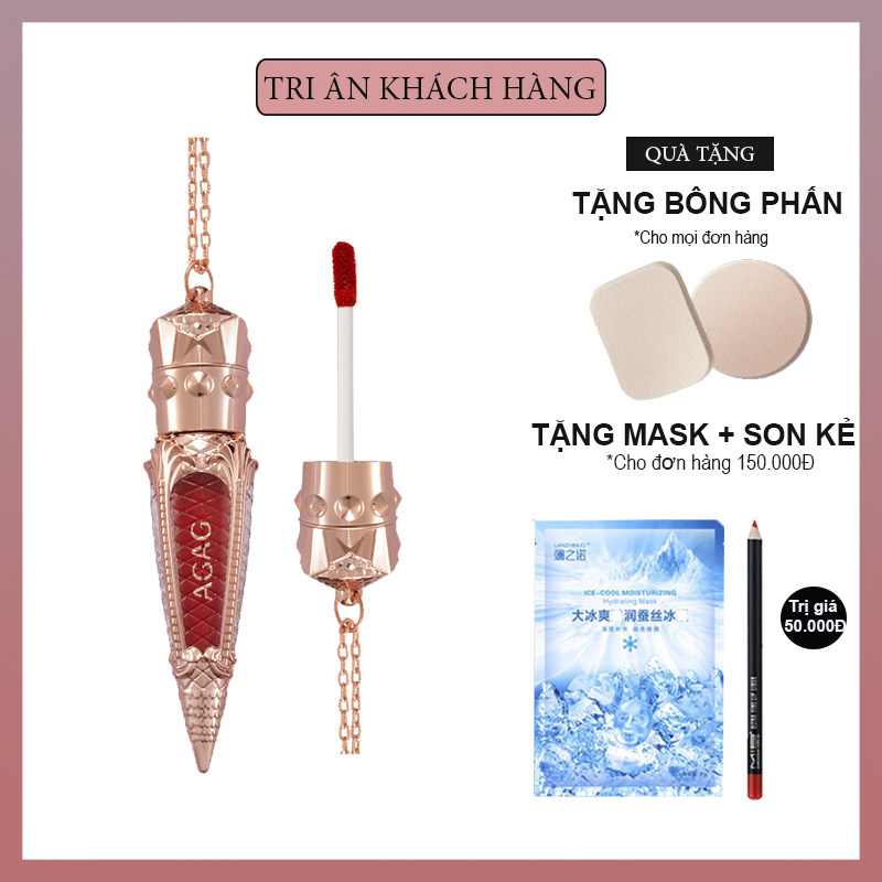 (MUA 1 SON TẶNG 1 SON NỮ HOÀNG CÙNG HÃNG) Son Kem Kim Cương AGAG Lên Màu Cực Chuẩn, giữ màu lâu (KHUYẾN MÃI DUY NHẤT HÔM NAY) (GIẢM GIÁ XẢ KHO)
