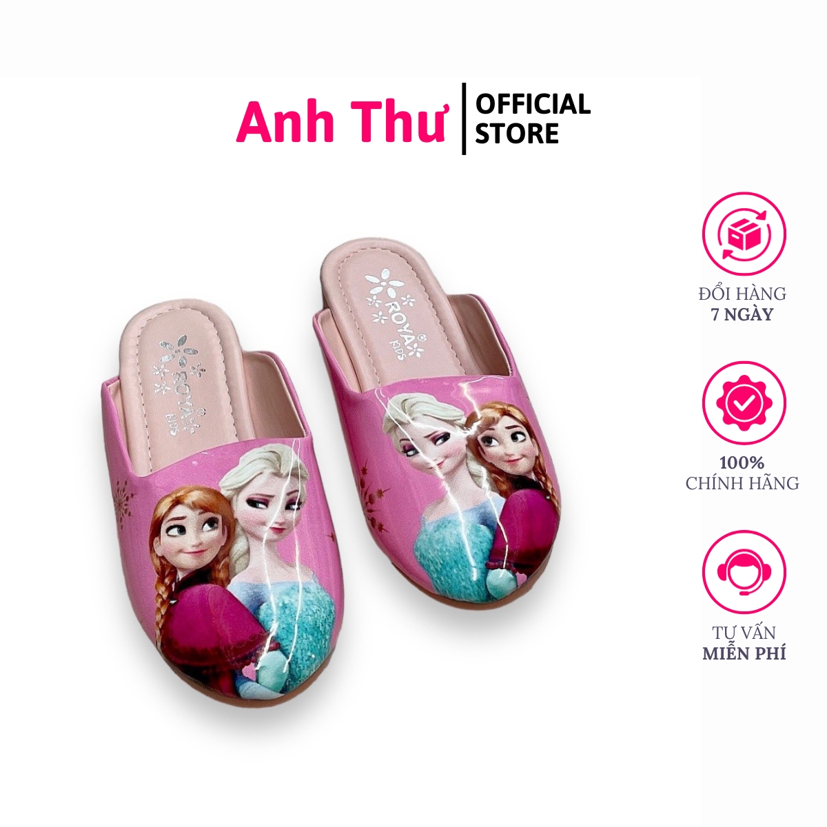 Dép sục công chúa Elsa cho bé gái đế chống trơn trượt chất liệu mềm êm bền đẹp size từ 20-34 dành cho bé từ 2 đến 8 tuổi Elsa01