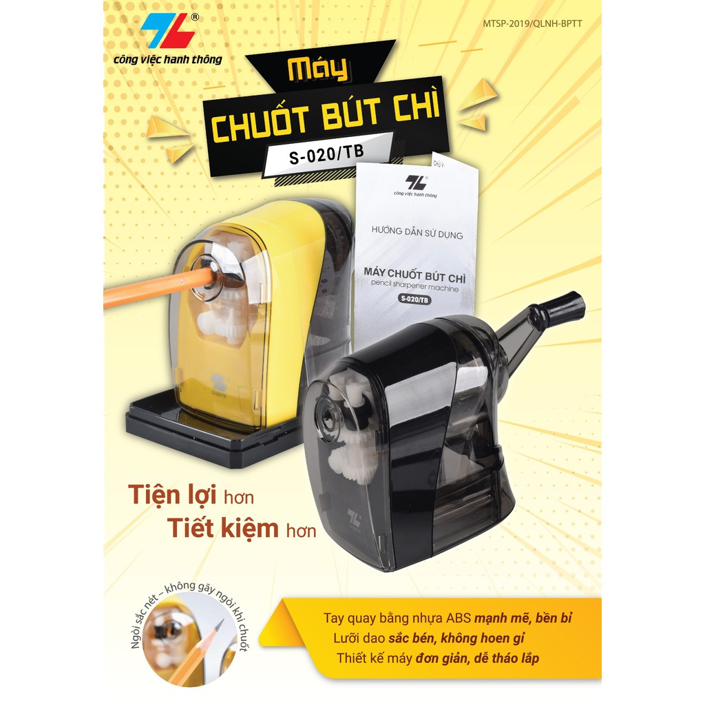 Máy chuốt bút chì cao cấp Bizner S-020/tb tặng kèm kẹp giữ cố định để bàn cam kết hàng đúng mô tả chất lượng đảm bảo không chứa hóa chất độc hại an toàn cho trẻ em