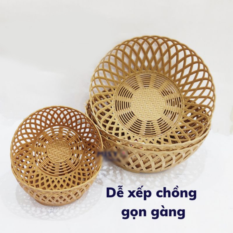 Rổ đan mây nhựa Việt Nhật