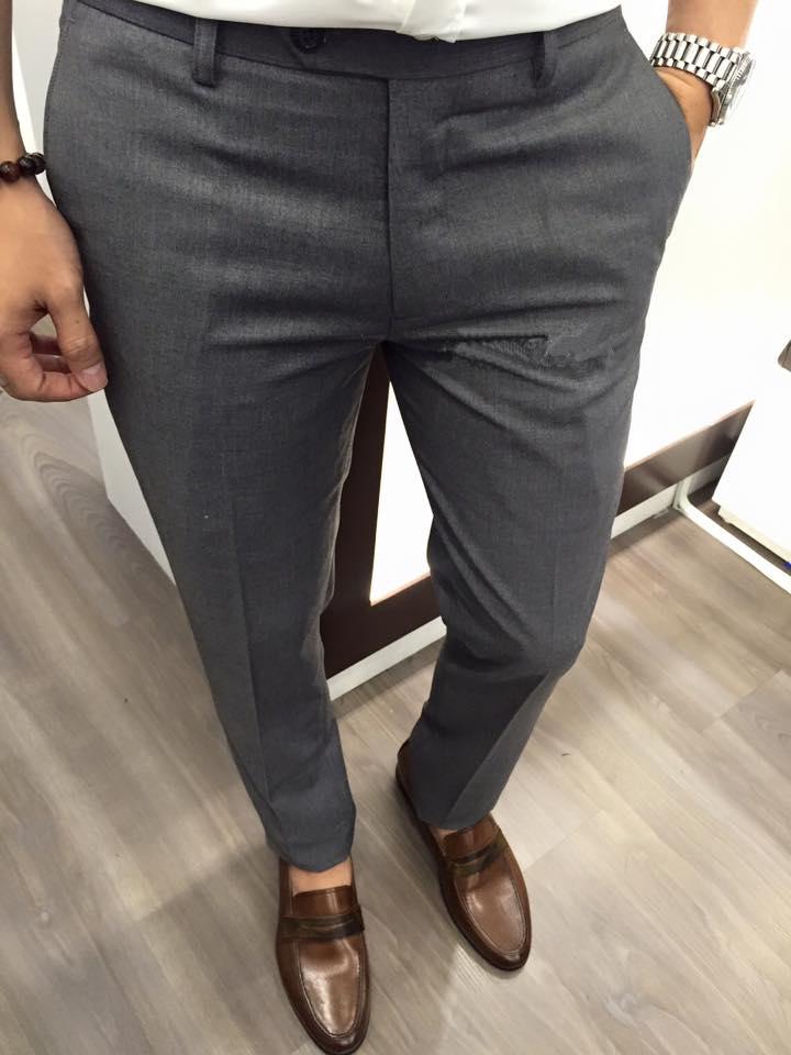 Quần Âu nam Xám Đậm( ĐẸP) Quần Tây nam Ghi Đậm dáng hàn quốc, vải không xù