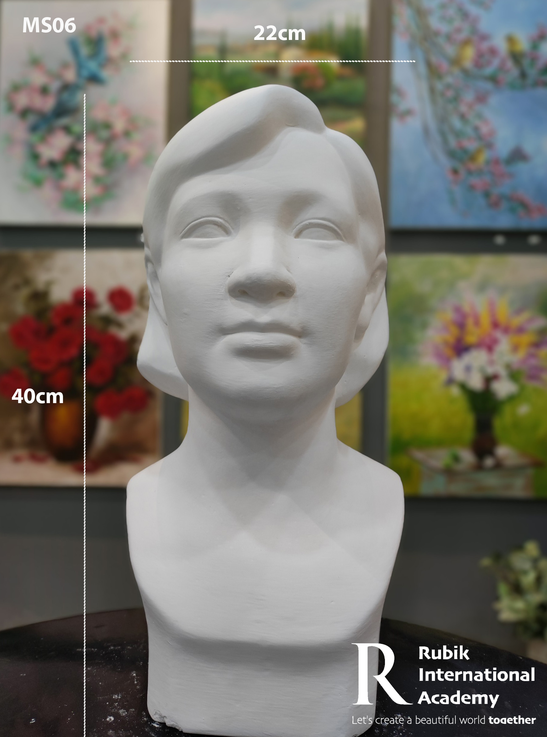 Đầu tượng thạch cao cô gái- ms06