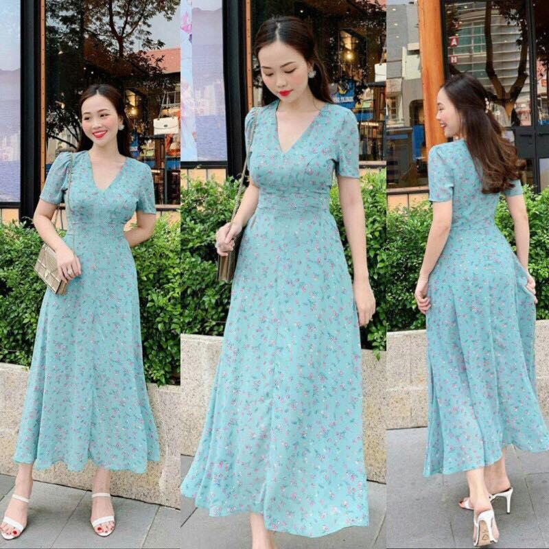 Đầm maxi hoa nhí
