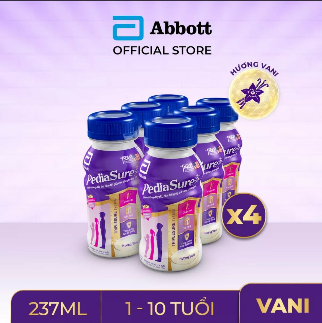 Thùng 24 sữa nước pediasure hương vani 237ml.