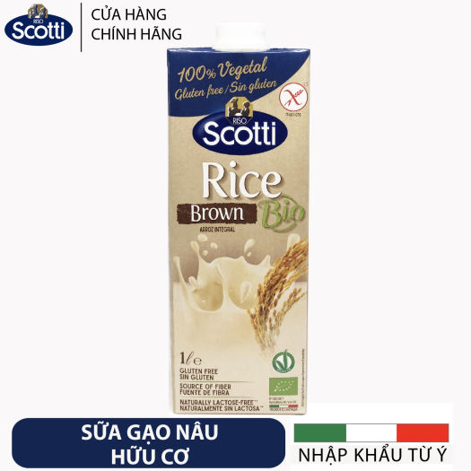 Sữa Gạo Nâu Hữu Cơ Tự Nhiên Riso Scotti - Bio Brown Rice Drink 1L