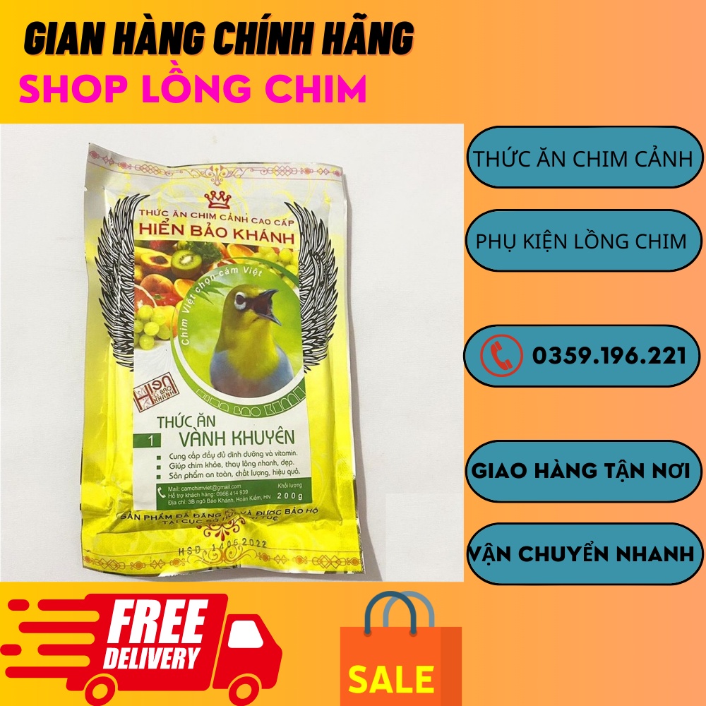 Cám chim khuyên Hiển Bảo Khánh số 1 cao cấp 200gram - Cám khuyên Hiển Bảo Khánh số 1 giá rẻ