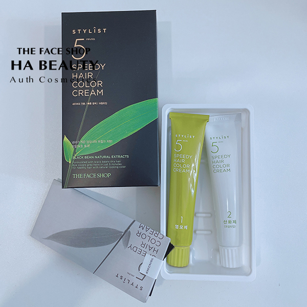 Kem nhuộm tóc 5 minutes speedy hair color cream the face shop
