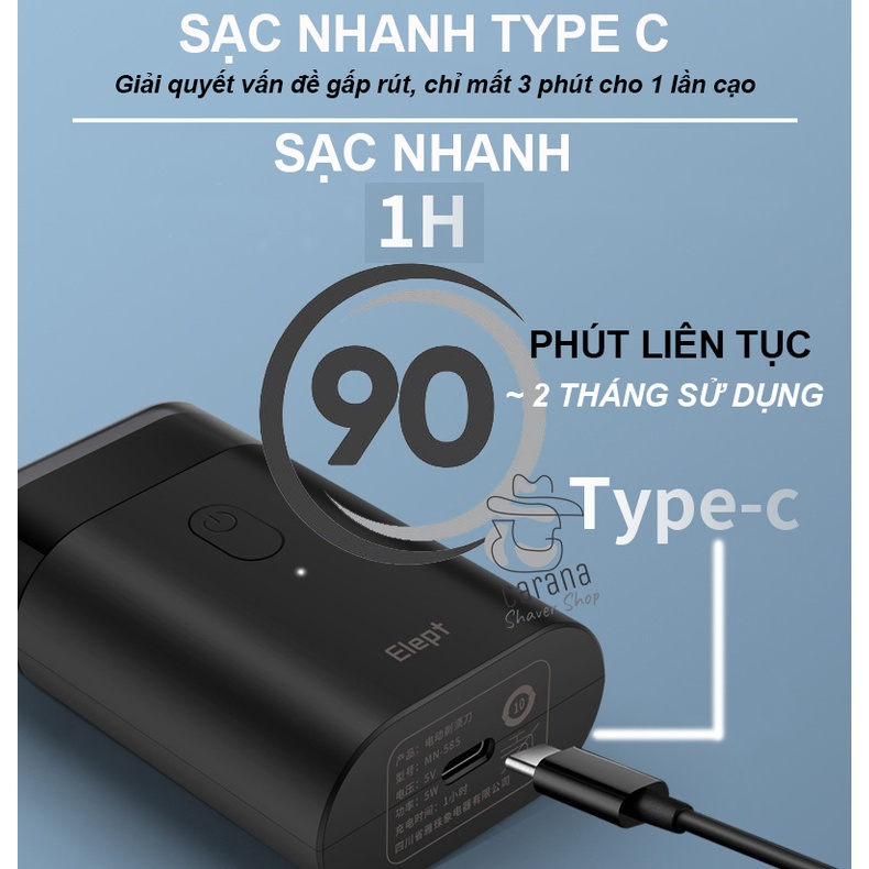 Máy cạo râu 2 lưỡi Elept MN-585 công suất 5W tự mài Máy cạo râu Mini MN585 nhỏ gọn đa năng du lịch, 2 lưỡi  Máy cạo râu mini Elept MN-585, máy cạo lông Máy Cạo Râu Elept Mn 585 Giá Tốt