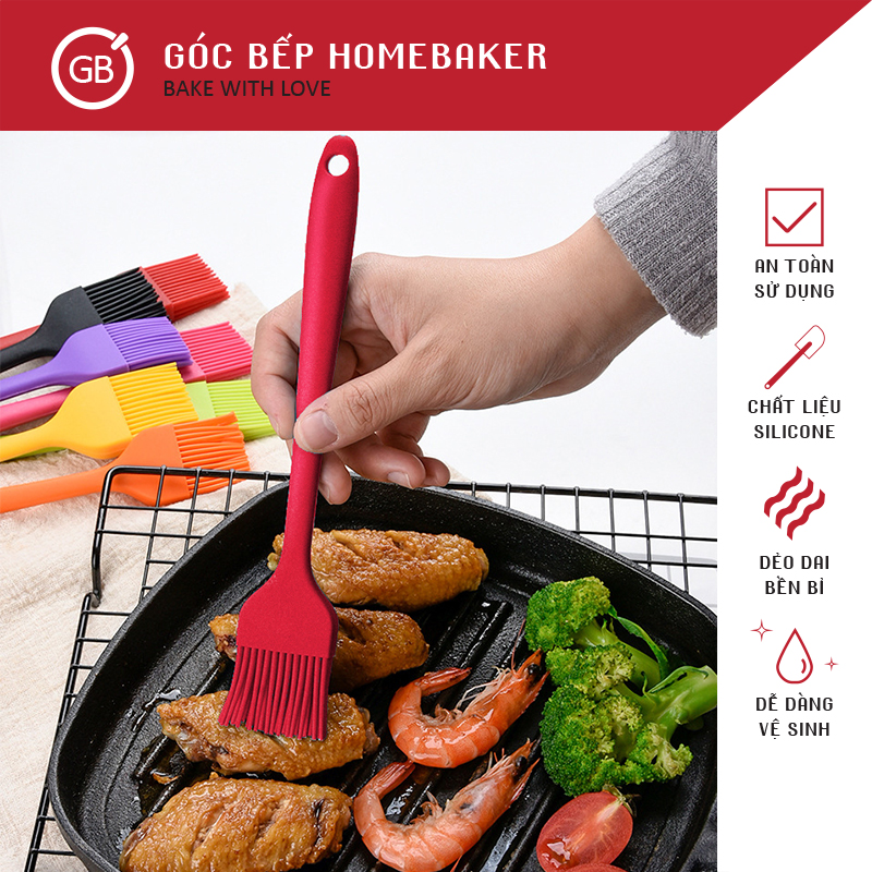 Cọ phết thực phẩm silicone nhỏ - chổi quét dầu - phết lòng đỏ gbcu010