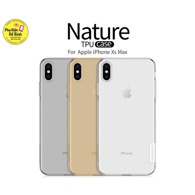 Ốp dẻo silicon hiệu nillkin ip xs max trong suốt