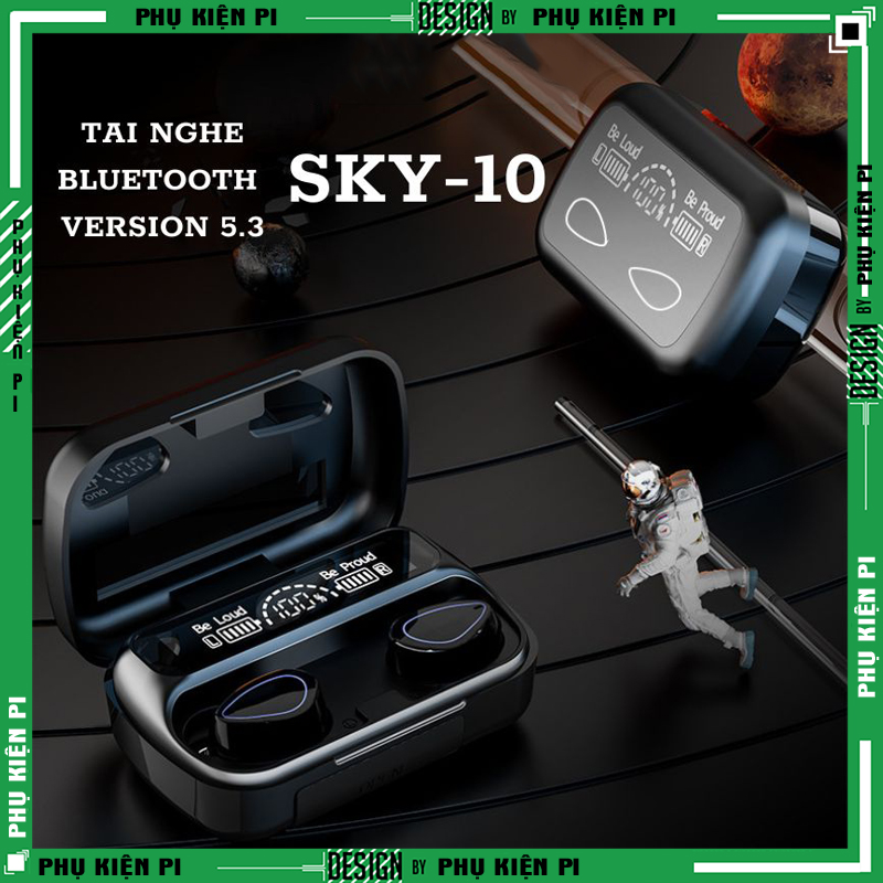 Tai nghe bluetooth sky 10 gaming, nghe nhạc, pin trâu, nút cảm ứng bản quốc tế pro
