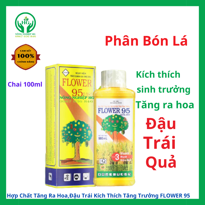 Phân bón hợp chất tăng đậu quả và kích thích tăng trưởng f95 flower 95 0.3sl chai 100ml,(vật tư nông nghiệp hg
