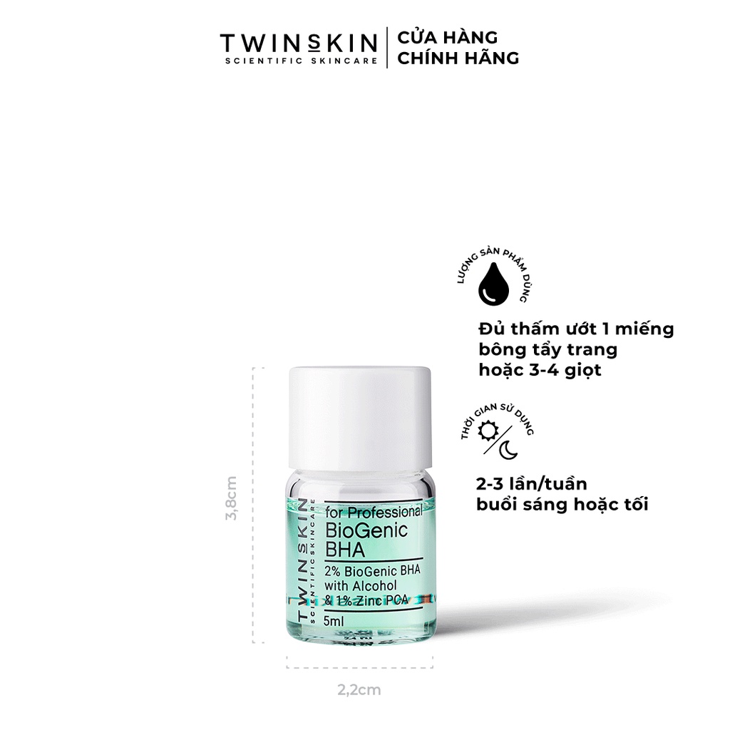 HOÀN TIỀN 15% - Biogenic BHA For Professional – Toner Thanh Tẩy Tế Bào Chết Giảm Mụn Thông Thoáng Lỗ Chân Lông Twins Skin 5ml