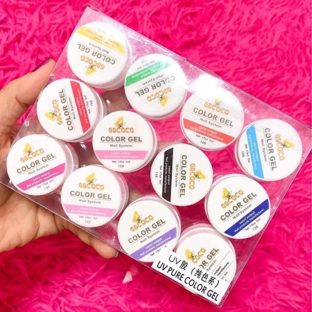 Set gel vẽ gdcoco 12 màu