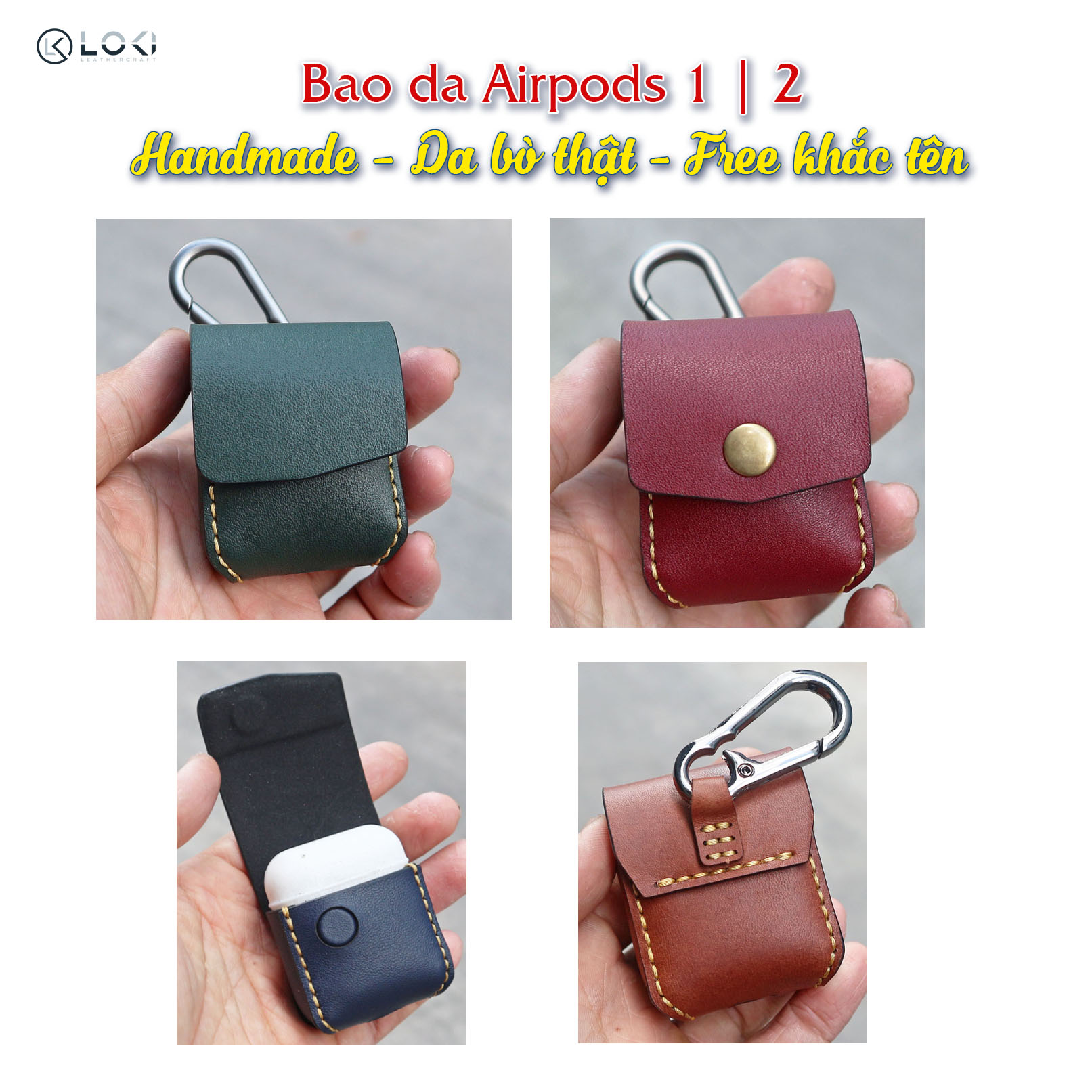 Bao da tai nghe airpods 1 | 2 - loki leather