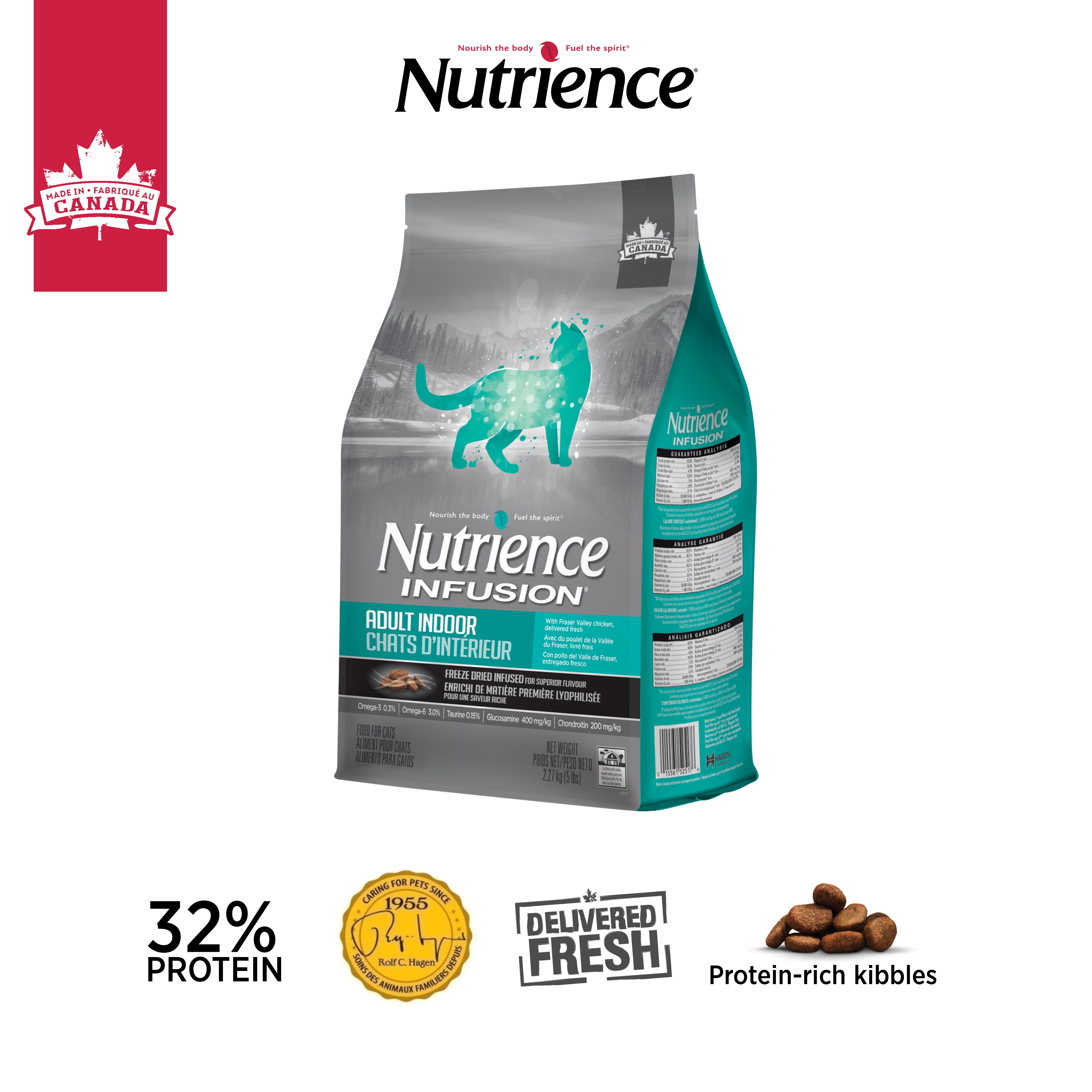 Thức ăn cho mèo Nutrience Infusion Adult Indoor cho mèo trưởng thành - thịt gà và rau củ trái cây tự nhiên