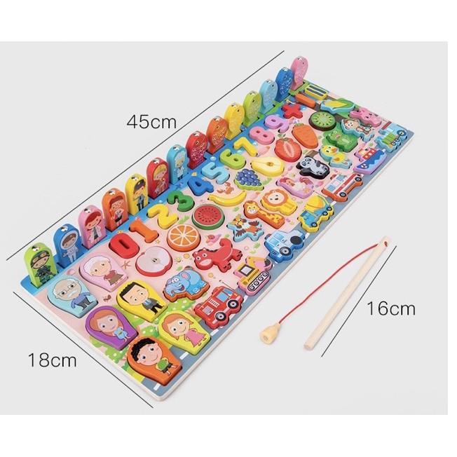 ✆ BỘ ĐỒ CHƠI CÂU CÁ GHÉP SỐ BẢNG GHÉP GỖ MONTESSORI