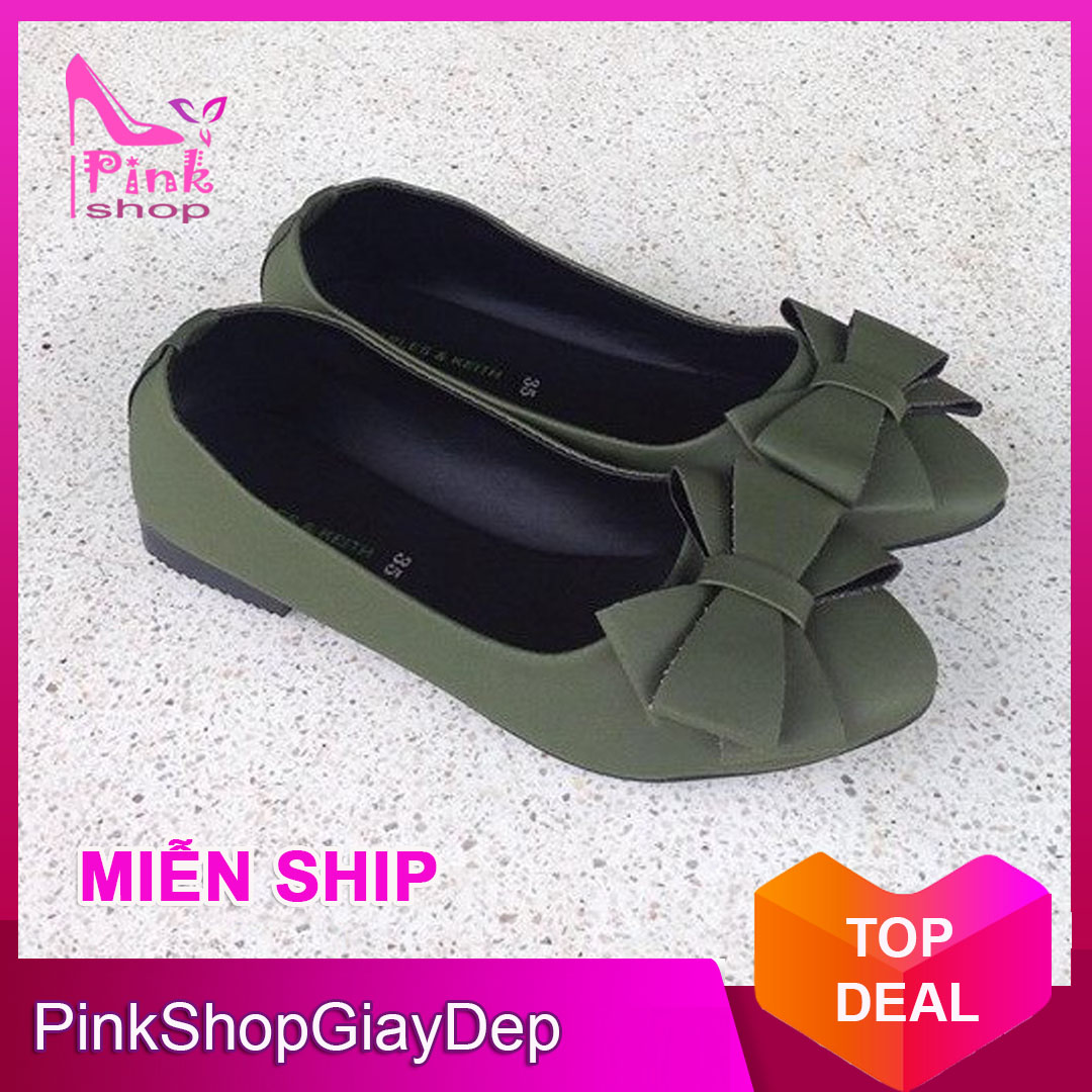 Giày nữ giày búp bê PinkShopGiayDep chất liệu da êm chân bền xinh xắn PinkShopGiayDep - MS:224