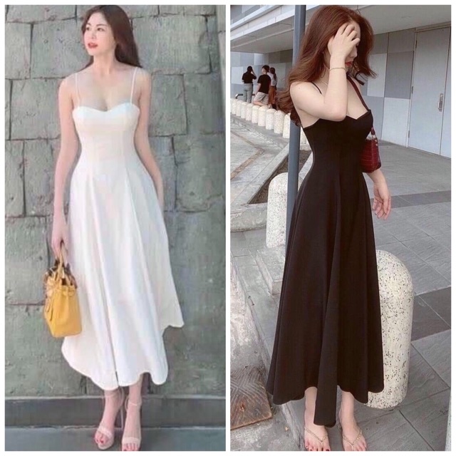 Đầm maxi 2 dây có mút ngực 3 màu