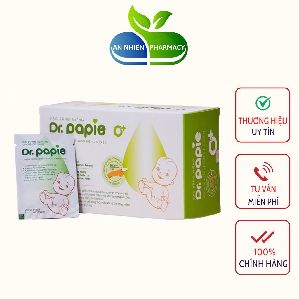 Gạc rơ lưỡi Dr.Papie vệ sinh răng miệng cho bé