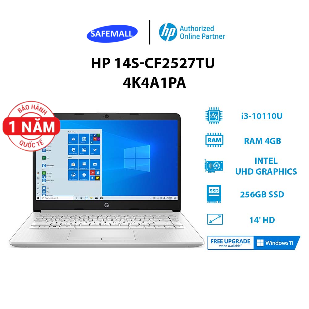 Laptop hp 14s cf2527tu 4k4a1pa - bảo hành 12 tháng - hàng chính hãng