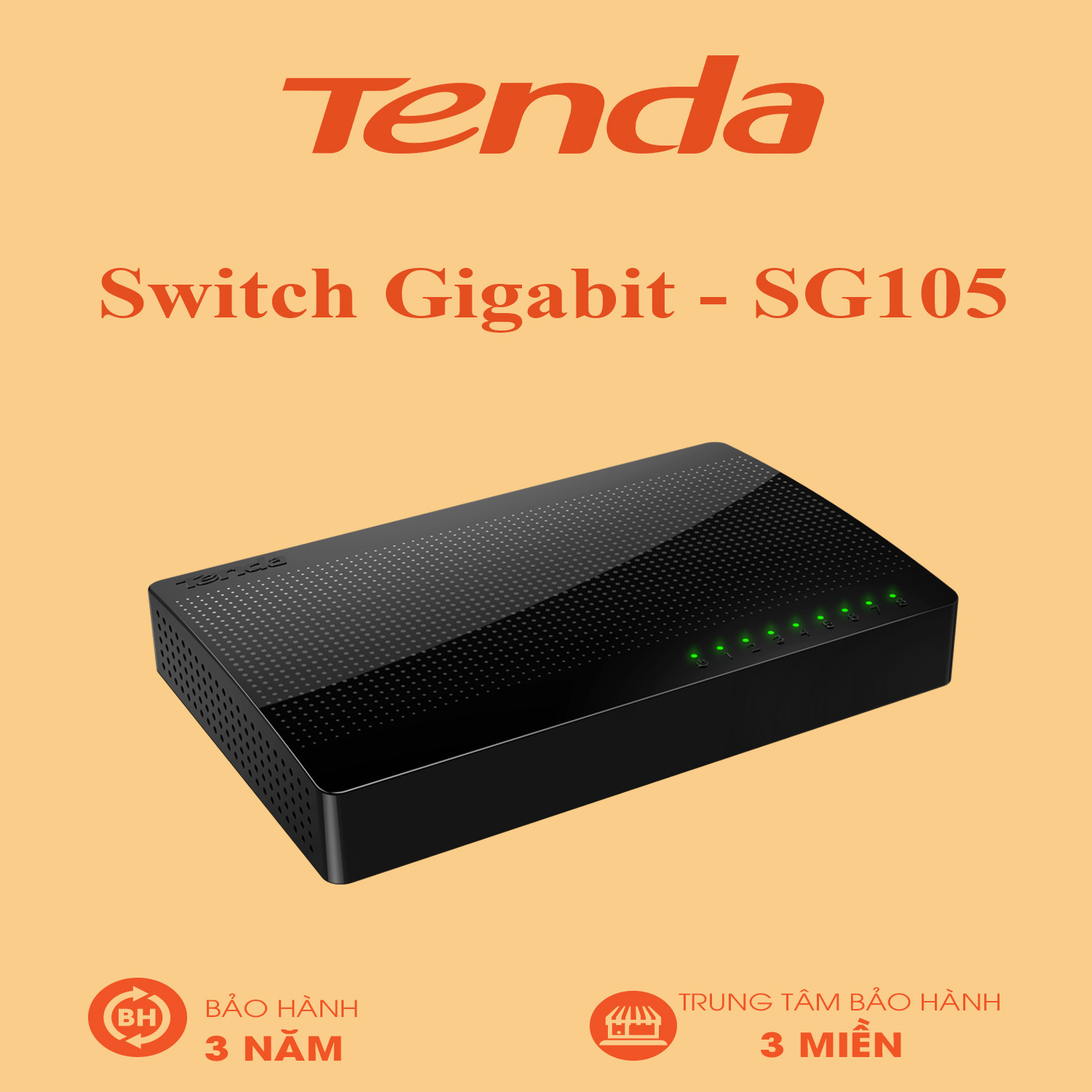 Tenda sg105 - switch 5 cổng gigabit - bảo hành 36 tháng