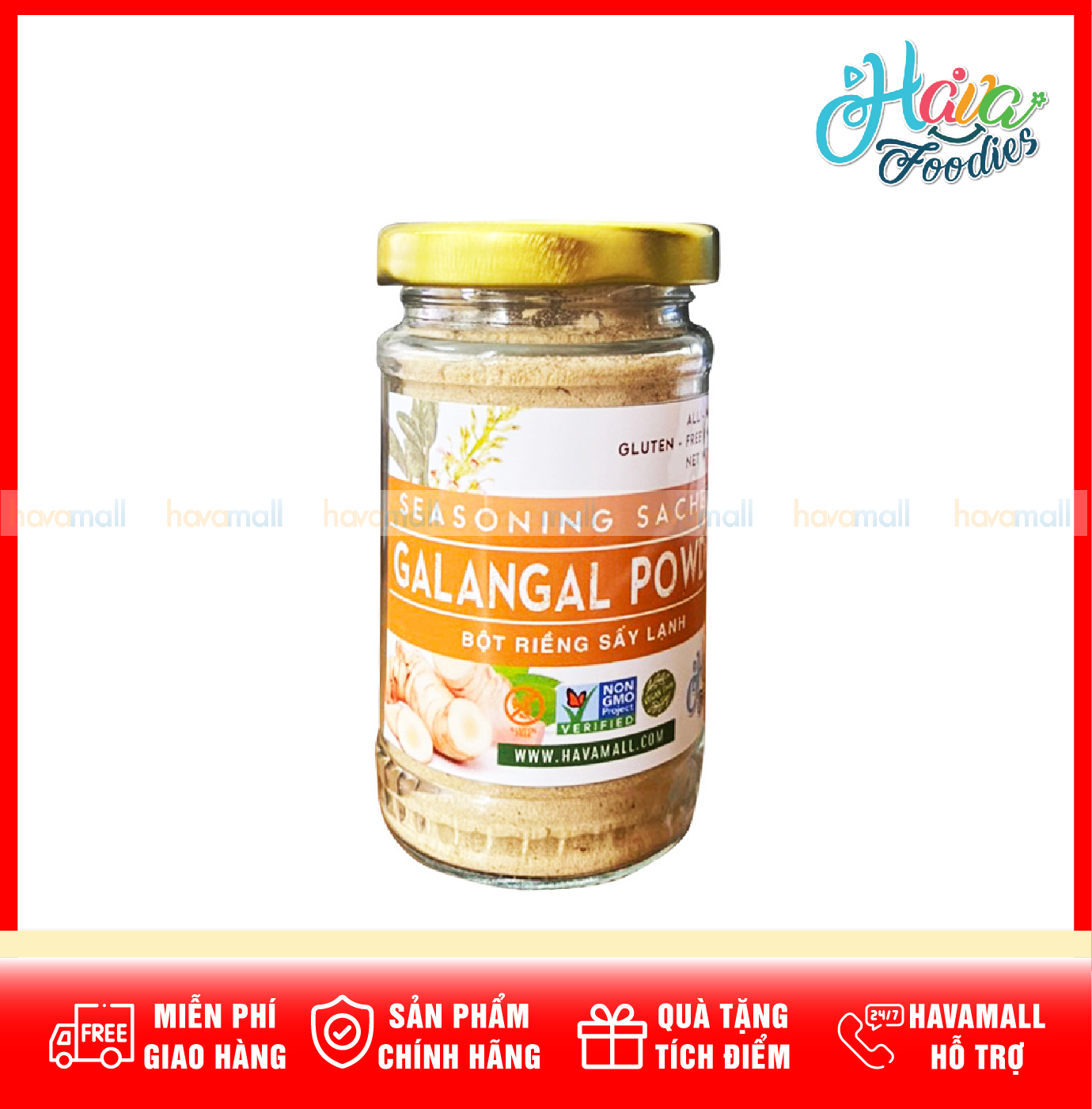 Bột Riềng Havafood Hủ Thủy Tinh 50g – Galangal Powder